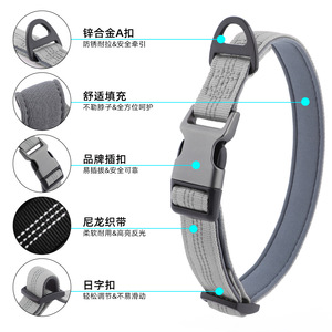 Reflective <b>Dog</b> <b>Collar</b> Diving Material Breathable Nylon Lining For Small Medium Large <b>Dogs</b> Cute Pet Accessory - Product Image 2