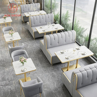 Ensemble Canapé et Banquette de Restaurant/Café en Marbre, Table et Chaises pour Établissements Horeca