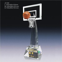 Offre Spéciale nouvelle récompense de trophée de cristal de basket-ball de récompense de sport avec le basket-ball en plastique ou en cristal