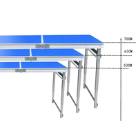 Table de camping pliable portable à hauteur réglable, tube carré en aluminium, mobilier d'extérieur moderne, design personnalisable, voyage, 60 kg