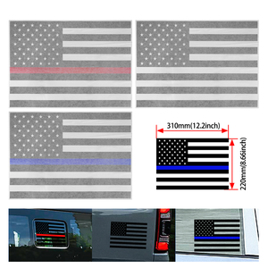 Pegatina para Ventana de Coche con Bandera de EE. UU. en Negro Mate, Calcomanía de PVC para Carrocería, Emblema de Vehículo, Logotipo Personalizado - Product Image 1