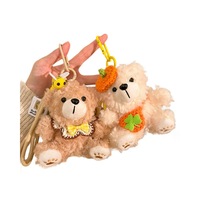 Porte-clés en peluche mignon petit ours en peluche personnalisé en gros
