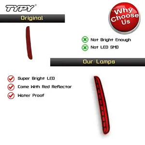 Nouveau réflecteur de pare-chocs arrière TYPY pour Fit Jazz 2020 2021, rouge fumé, clignotant séquentiel, feu stop, feu antibrouillard 12V - Product Image 3