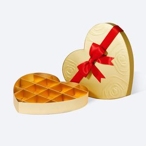 Caja de Embalaje de Chocolate con Forma de Corazón Rojo Personalizada al por Mayor con Lazo - Product Image 4