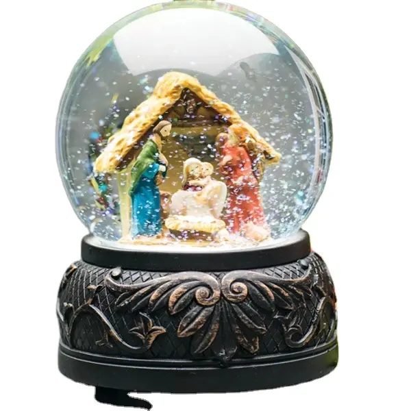 Holiday nativity musical water globe Christmas Ornament Decoration Nativity snow globe Jesus snow globe glass water ball