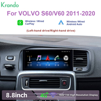 Krando 8,8-Zoll Auto-DVD-Navigation Android-Radio für VOLVO S60 V60 2011-2020 Android-Multimedia-Haupteinheit WIFI BT Kabelloses Carplay