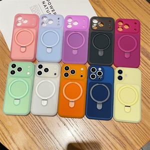 เคสโทรศัพท์ซิลิโคนเหลวแบบเจลลี่สีสันตามเทรนด์ พร้อมที่ยึดแม่เหล็ก ป้องกันรอยขีดข่วน ผิวสัมผัสนุ่มนวล สำหรับ iPhone 15 16 17 pro max - Product Image 1