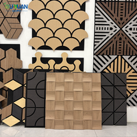 Panneaux muraux acoustiques en mosaïque 3D, surface géométrique en bois MDF concave, placage de bois PVC, imperméable, écologique, appartement