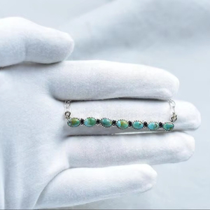 Mojave สร้อยคอเทอร์ควอยซ์และเงินสเตอร์ลิงพร้อมสร้อยคอแบบปรับได้18นิ้วของขวัญสำหรับผู้หญิง - Product Image 1