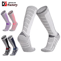Chaussettes de ski montantes pour hommes, épaisses et matelassées en tissu éponge, avec technologie Coolmax, pour la randonnée, vente en gros