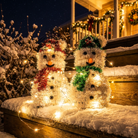 Guirlande lumineuse LED bonhomme de neige de Noël, éclairage décoratif pour la maison, ornement de table, vitrine, figurine de Noël d'intérieur, cadeau de Noël lumineux
