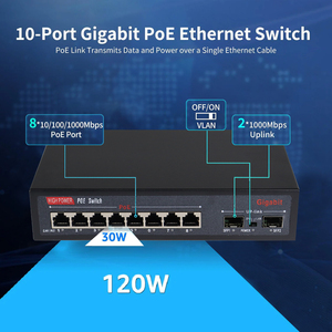 IEEE802.3 AF a Gigabit 8 Port PoE Switch con 2 porte in fibra SFP 130W alimentatore per il sistema di sicurezza del CCTV industriale - Product Image 2