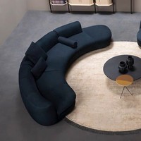 Hot Selling moderne Luxus Wohnzimmer Qualität Möbel gebogene Form Nubuk stoff Leder bequeme große Sofa garnitur