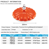 Lampu Darurat LED USB Isi Ulang Bentuk Labu Piring Terbang Putih Dingin Super Terang IP66 Tahan Air 72 Kepala Lampu Garansi 5 Tahun Berkualitas Tinggi
