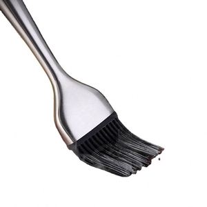 Custom LOGO Pastry Oil Stainless Steel Long Handle Basting <b>Brush</b> Silicone <b>Brush</b> Heads for Grilling BBQ Baking-Dishwasher Safe - Product Image 3