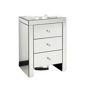 Wholesale New Modern Simple Wooden Gym Nightstand Mirror <b>Side</b> <b>Table</b> <b>Drawer</b> High Quality- Cupboard - Product Image 2
