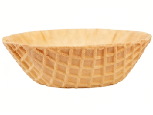 Cônes gaufrettes vegan à fond plat, garnitures croustillantes de petite taille pour gelato, soft serve, saveurs originales chocolat, charbon de bambou noir - Product Image 1