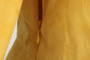 Vestido Retro <span class=keywords><strong>Rockabilly</strong></span> de algodón de manga larga para <span class=keywords><strong>mujer</strong></span>, vestidos de Swing, jacquard, color sólido, 1950s, 60s - Product Image 5