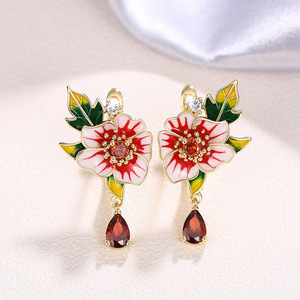 Orecchini Pendenti a Forma di Campana Floreale, Orecchini Geometrici a Goccia d'Acqua alla Moda per Donne - Product Image 5