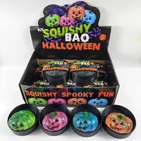12 pièces/boîte Jouets Squishy Citrouille Lumineux et Brillants, Jouets Fidget Squishy Halloween à Rebond Lent en Maltose, Mystère Halloween