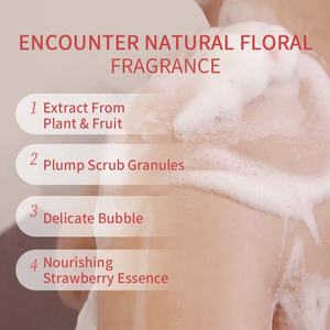 <span class=keywords><strong>Gel</strong></span> <span class=keywords><strong>Douche</strong></span> Exfoliant à la Fraise en Gros, Lissant, avec Granules de Fruits Naturels, Marque Privée OEM 500ml, Logo Personnalisé - Product Image 4