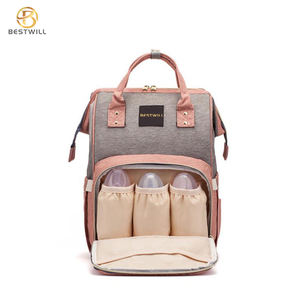 BESTWILL <span class=keywords><strong>2020</strong></span> Offre Spéciale personnalisé bébé sac à dos sac à <span class=keywords><strong>la</strong></span> mode maman et bébé couche grand sac à couches avec ours Logo maternité utilisation - Product Image 1