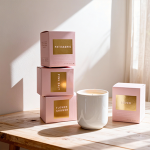 Caixas de Papelão Recicláveis Personalizadas com Logotipo em Folha de Ouro e Relevo para Embalagens de Velas Aromáticas de Luxo - Product Image 5