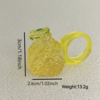 Hotsale Mode Fruit Ring Orchard Stijlen Aardbei Ananas Kiwi Fruit Papaya Schattige Sieraden Cadeau Creatieve Hars Ringen