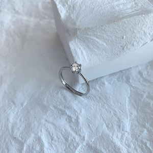 Dylam Rhodium Plated 925 Sterling <b>Silver</b> Round Cut <b>Solitaire</b> <b>Ring</b> Made with Infinite Elements 0.5ct 5A Cubic CZ Zirconia - Product Image 5