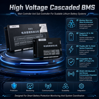 Système de gestion de batterie (BMS) lithium haute tension en cascade 240S EC-HV-MC1+EC-HV-SC14 avec écran LCD 4,3 pouces CAN RS485 pour systèmes de stockage d'énergie sur réseau