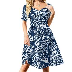 Moda polinesiana all'ingrosso ragazze stampa abito da donna elegante su misura abiti da donna - Product Image 3