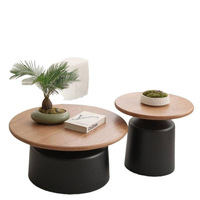 Vente directe d'usine, table basse en bois de luxe léger, design scandinave, style moderne et simple, salon, style crème