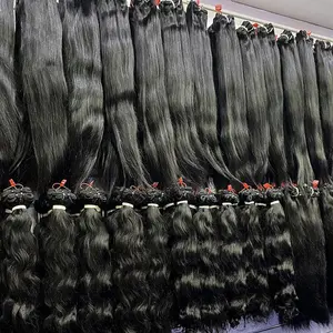 Pengiriman cepat harga grosir Super Double Drawn gelombang dalam 26 inci bundel rambut Malaysia Funmi Hiair