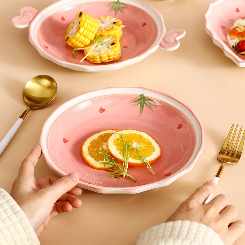 Ciieeo Keramikschüssel Mit Löffel – Erdbeer-Design, 12 Cm Rundschale Für Suppe, Salat & Snacks