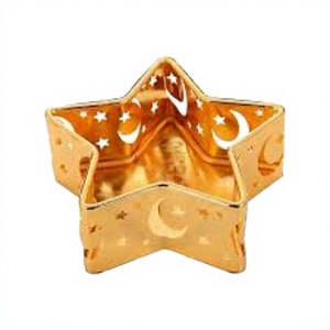 Elegant Gold Metal <b>Star</b> Moon Ramadan Eid Mubarak Serving Tray Islamic Hollow Out Dessert Candy Dried Fruit Plate Festive Iftar - Product Image 1