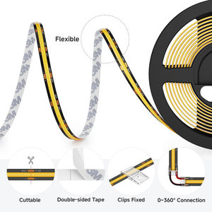 Bande lumineuse COB pour plafond, vente en gros, sans points, blanc chaud 3000K 4000K 6000K, DC12V 24V, noir, FCB, 480Ledsm 528Ledsm, pour escaliers - Product Image 2