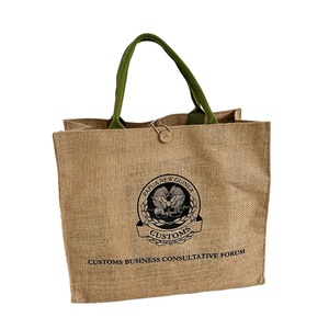 Bolsa de transporte de yute grande de calidad superior para hombres y mujeres, yute de <span class=keywords><strong>codicia</strong></span> de alimentos de alta calidad con <span class=keywords><strong>precio</strong></span> comparativo con botón - Product Image 1