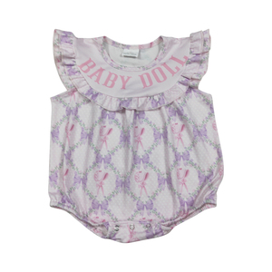 RTS NO MOQ Spring Baby Girls Bow Design Short Sleeve Summer <b>Romper</b> Wholesale Kids Clothes - Product Image 1