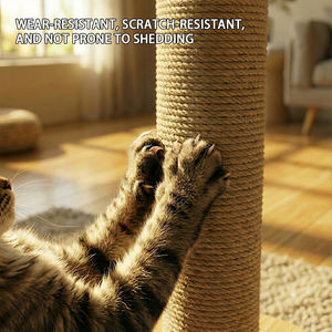 कारखाने की आपूर्ति पालतू खिलौने लकड़ी की पूरी लपेटी हुई सिसल रस्सी बिल्ली खरोंच के बाद मजबूत सिसल खरोंच स्तंभ - Product Image 2