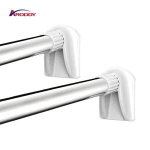 Hot Sale Factory Price Aço Inoxidável Cortina De Chuveiro Polos Flexível l Shaped Tensão Telescópica Cortina De Chuveiro Rod