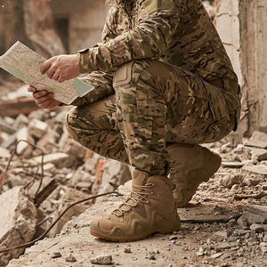 Bottes de combat en cuir YearningLeather avec protection des orteils en acier, semelle intermédiaire renforcée, résistantes aux perforations, imperméables, respirantes et légères - Product Image 3