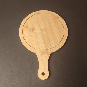 Bandeja de bambú para pizza, tabla redonda de madera para servir pizza, pan, carne, pastel, sushi, diseño moderno y sencillo, solo lavar a mano. - Product Image 1