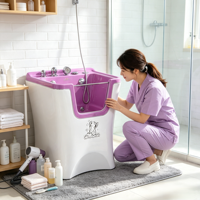 Équipement de toilettage pour animaux de compagnie en acrylique avec fenêtre en verre certifié CE
