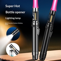 Briquet à cigare coupe-vent en métal de style nouveau avec longue poignée, lance-flammes portable pour la maison