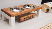 Bol pour chien en bois surélevé Double porte-bol pour chien en bois mangeoire pour chien surélevée en bois personnalisé mangeoire pour animaux de compagnie support de bol