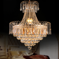 Lustre en cristal doré sur mesure pour villa, escalier, salon double hauteur, éclairage de mariage, lumière LED 220V, protection oculaire