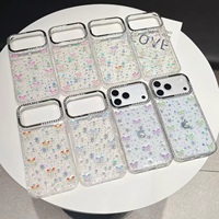 Coques de téléphone antichoc en TPU populaires pour filles, personnalisables avec chaînes pour 17 Pro Max