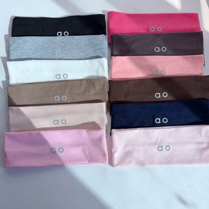 Bandeau de <span class=keywords><strong>cheveux</strong></span> en coton à double face avec logo personnalisé, élastique, absorbant la transpiration, large, uni, accessoire de yoga pour femmes - Product Image 4