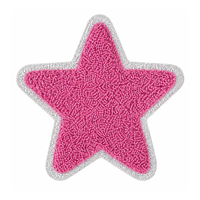 Patchs en chenille personnalisés, étoile rose, paillettes métalliques, thermocollants, avec velcro, pour veste de cheerleading, sac à dos, cadeau