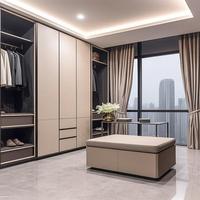 Structure intérieure flexible et ergonomique pour placard intégré et ajustable, idéale pour les zones de rangement de chambres privées dans les appartements urbains